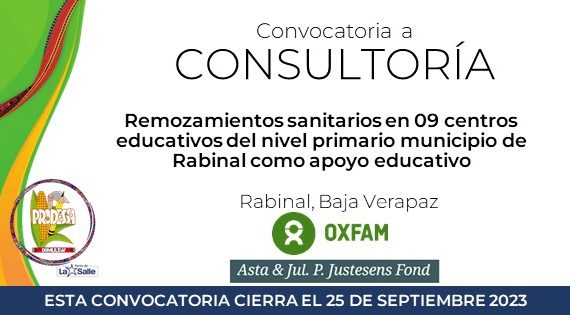 Consultoría: Remozamientos sanitarios en 09 centros educativos del nivel primario municipio de Rabinal como apoyo educativo
