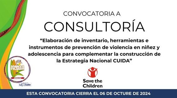 CONSULTORÍA "ELABORACIÓN DE INVENTARIO, HERRAMIENTAS E INSTRUMENTOS DE PREVENCIÓN DE VIOLENCIA EN NIÑEZ Y ADOLESCENCIA PARA COMPLEMENTAR LA CONSTRUCCIÓN DE LA ESTRATEGIA NACIONAL CUIDA"