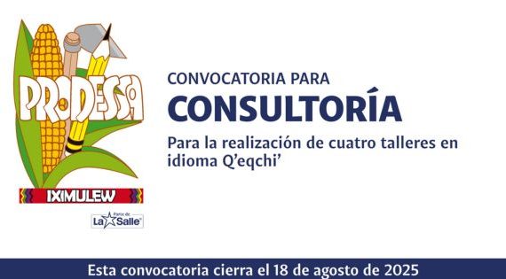 CONSULTORÍA PARA LA REALIZACIÓN DE CUATRO TALLERES EN IDIOMA Q'EQCHI'
