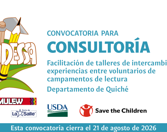 CONSULTORIA PARA LA FACILITACIÓN DE TALLERES DE INTERCAMBIO DE EXPERIENCIAS ENTRE VOLUNTARIOS DE CAMPAMENTOS DE LECTURA