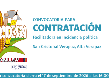 CONVOCATORIA PARA LA CONTRATACIÓN DE UNA FACILITADORA EN INCIDENCIA POLÍTICA