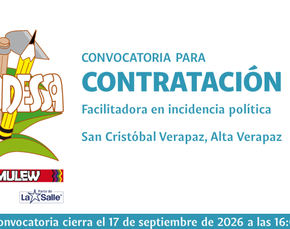 CONVOCATORIA PARA LA CONTRATACIÓN DE UNA FACILITADORA EN INCIDENCIA POLÍTICA
