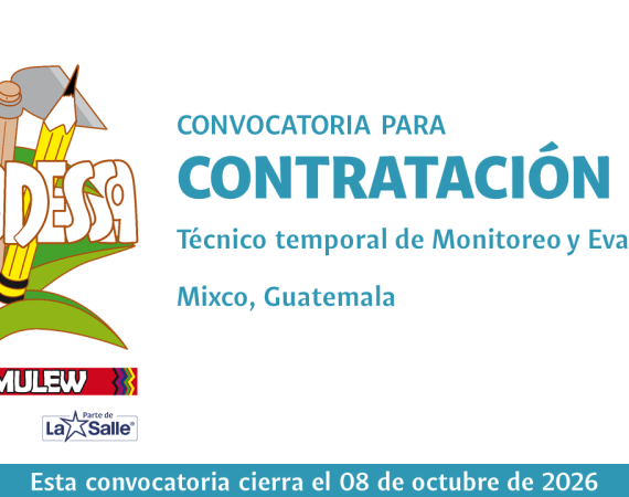 CONVOCATORIA PARA LA CONTRATACIÓN DE UN TÉCNICO TEMPORAL DE MONITOREO Y EVALUACIÓN